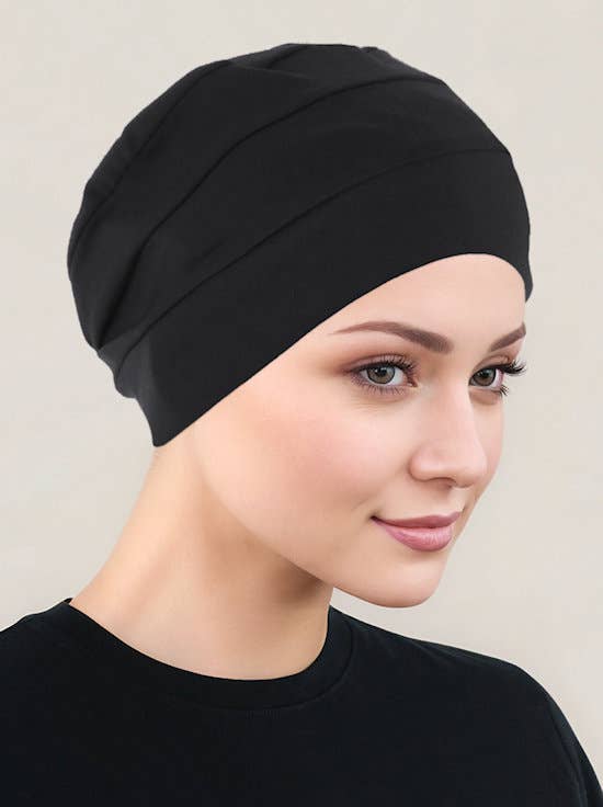 Chemo Cloche Cap Black