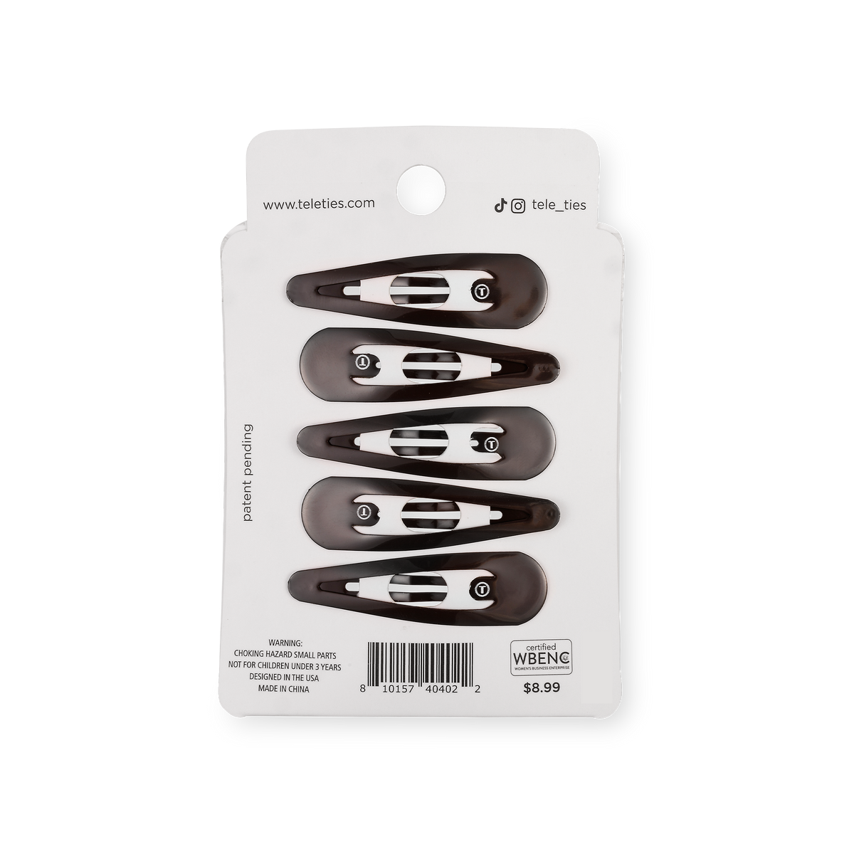 Snap Clip | Brown | 6 Count
