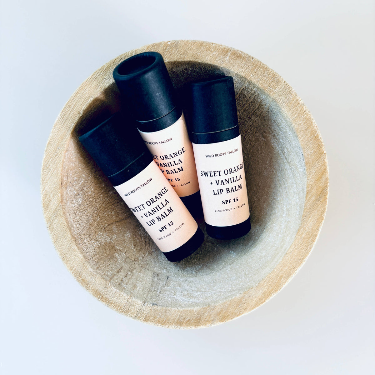 Sweet Orange + Vanilla Lip Balm SPF 15 Tallow Based