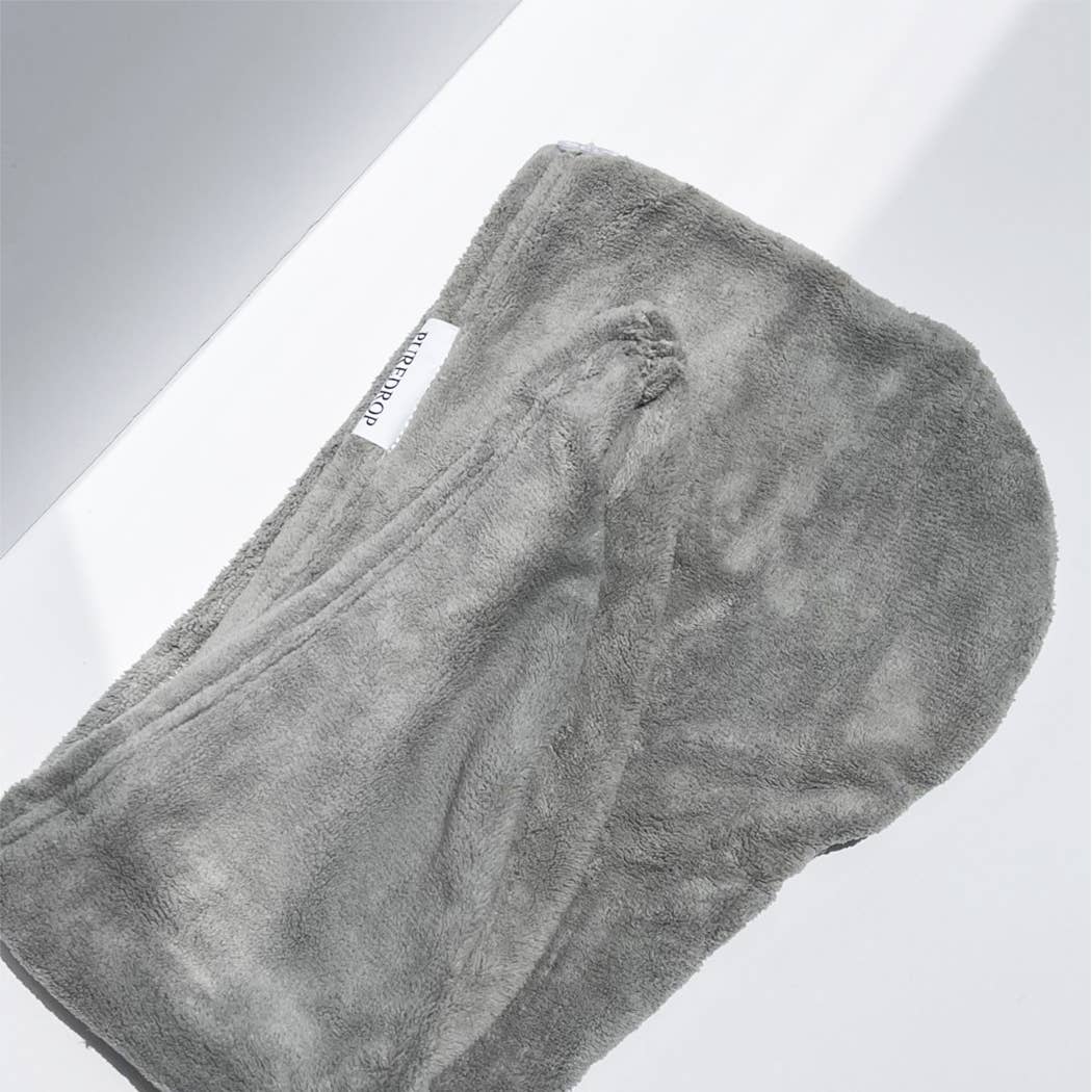 Microfiber Twisted Hair Towel - Grey